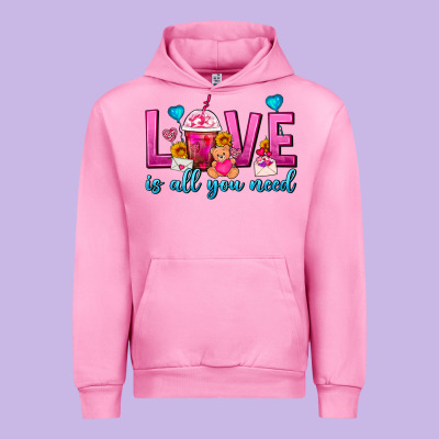 Love Is All You Need Valentines Day Frappe Coffee Urban Hoodie Designed By Fadigitalartstudio