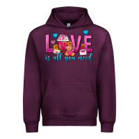 Mauve Wine Love Is All You Need Valentines Day Frappe Coffee Urban Hoodie - FaDigitalArtStudio