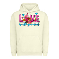 Pigment Pistachio Love Is All You Need Valentines Day Frappe Coffee Urban Hoodie - FaDigitalArtStudio