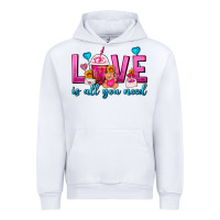 White Love Is All You Need Valentines Day Frappe Coffee Urban Hoodie - FaDigitalArtStudio