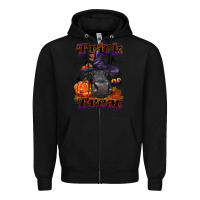 Black Trick Or Treat Black Angus Heifer Zipper Hoodie - LillyAllenDesigns