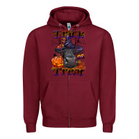 Burgundy Trick Or Treat Black Angus Heifer Zipper Hoodie - LillyAllenDesigns