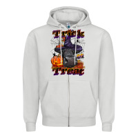 Dove Grey Trick Or Treat Black Angus Heifer Zipper Hoodie - LillyAllenDesigns