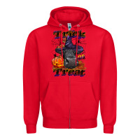Red Trick Or Treat Black Angus Heifer Zipper Hoodie - LillyAllenDesigns