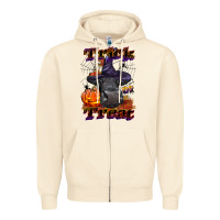 Trick Or Treat Black Angus Heifer Zipper Hoodie | Teevron