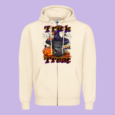 Trick Or Treat Black Angus Heifer Zipper Hoodie Designed By Lillyallendesigns