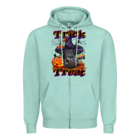 Seafoam Trick Or Treat Black Angus Heifer Zipper Hoodie - LillyAllenDesigns