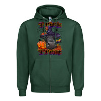Sports Green Trick Or Treat Black Angus Heifer Zipper Hoodie - LillyAllenDesigns