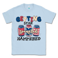 Dusty Blue getting star spangled hammered Classic Tee - MaliasSmallBusiness