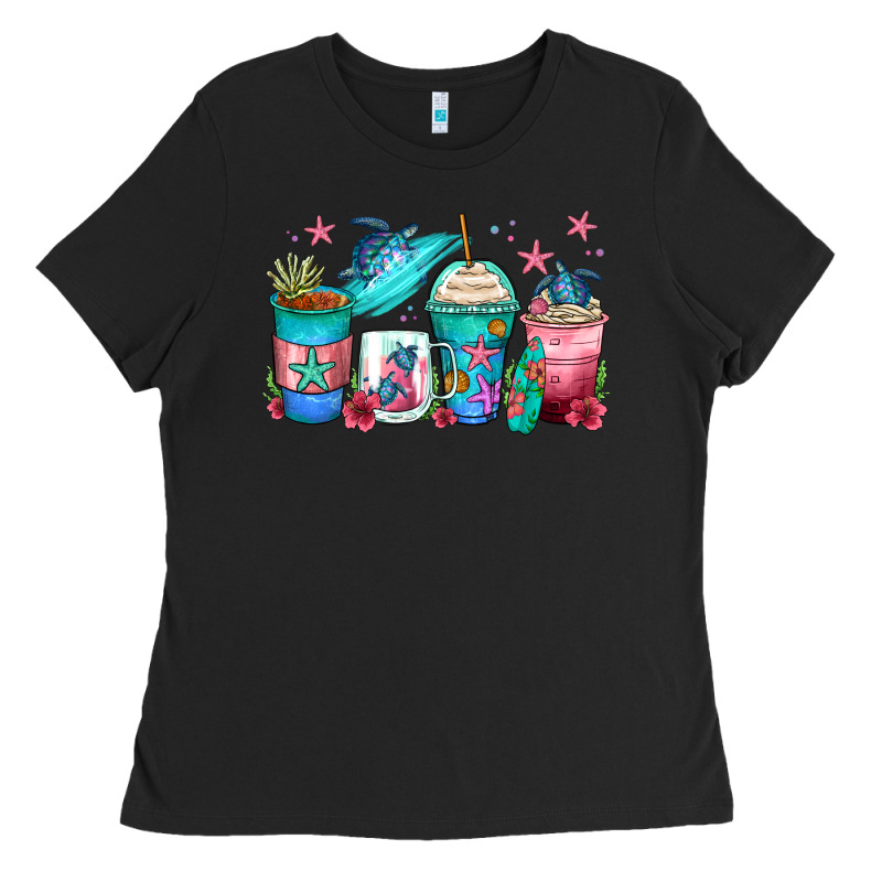 Turtle Coffee Cups Ladies Tee by Zillion Design Studio | Teevron