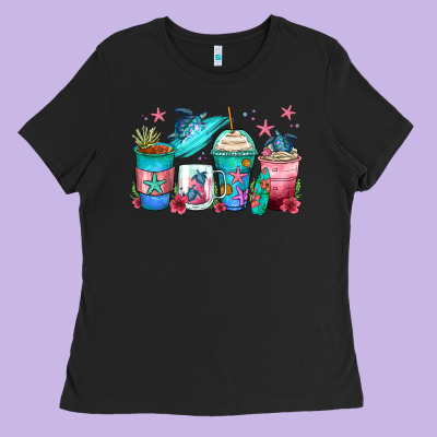 Turtle Coffee Cups Ladies Tee Designed By Zillion Design Studio