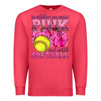 Cardinal In October We Wear Pink and Watch Softball Premium Sweatshirt - texasbilliewilder