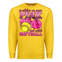 Lemon In October We Wear Pink and Watch Softball Premium Sweatshirt - texasbilliewilder