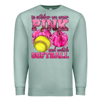 Seafoam In October We Wear Pink and Watch Softball Premium Sweatshirt - texasbilliewilder