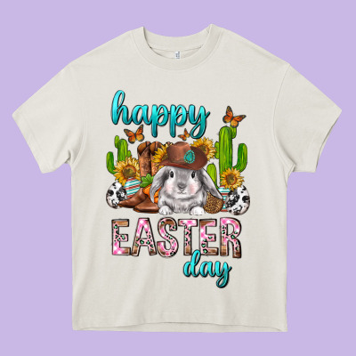 Happy Easter Day Rodeo Heavy Core Tee Designed By Neo Western