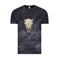 Cloud Black bull skull Vintage Tee - BarkalooDesign