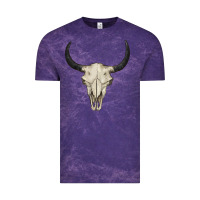 Cloud Purple bull skull Vintage Tee - BarkalooDesign