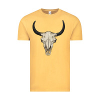 Vintage Mustard bull skull Vintage Tee - BarkalooDesign
