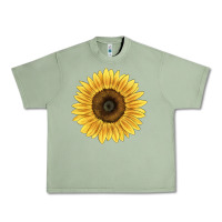 Oil Green giganteus sunflower Urban Heavy Tee - LillyAllenDesigns