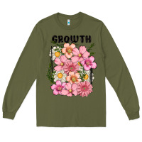 Army Green growth flower Long Sleeve Tee - MaliasSmallBusiness