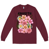 Burgundy growth flower Long Sleeve Tee - MaliasSmallBusiness