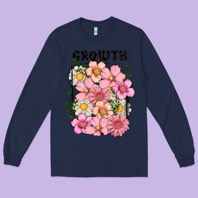 Growth Flower Long Sleeve Tee Designed By Maliassmallbusiness