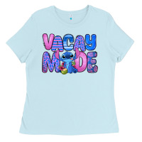 Baby Blue vacay mode stitch Ladies Tee - Zillion Design Studio