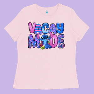 Vacay Mode Stitch Ladies Tee Designed By Zillion Design Studio