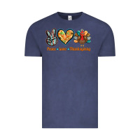 Vintage Denim peace love thanksgiving Vintage Tee - BarkalooDesign