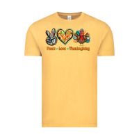 Vintage Mustard peace love thanksgiving Vintage Tee - BarkalooDesign
