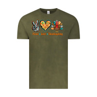 Vintage Olive peace love thanksgiving Vintage Tee - BarkalooDesign