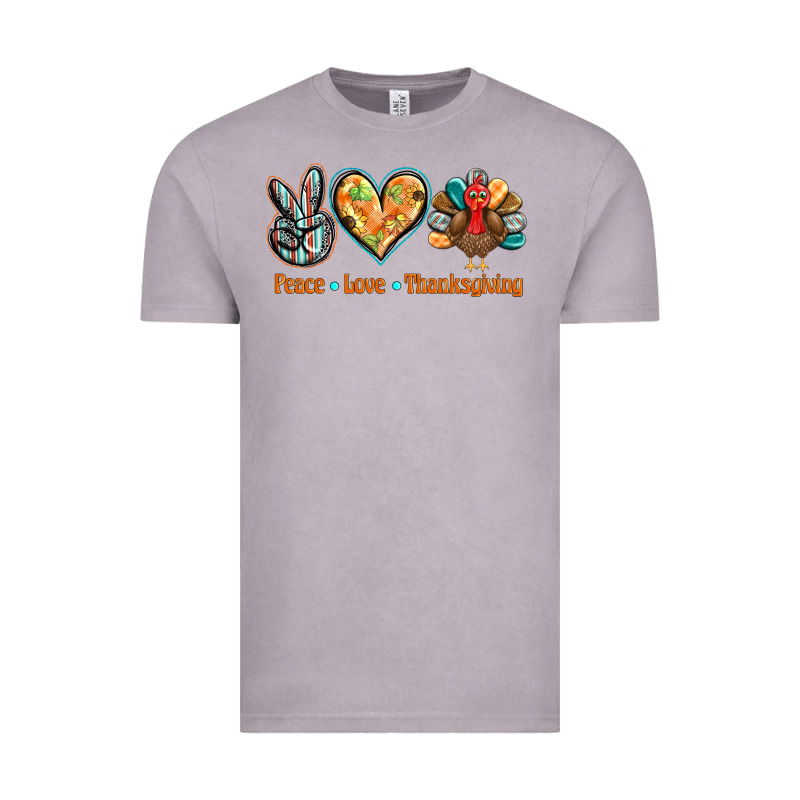 Peace Love Thanksgiving Vintage Tee by BarkalooDesign | Teevron