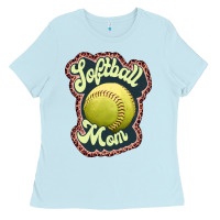 Baby Blue softball mom Ladies Tee - JahusDesignShop