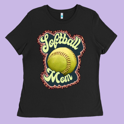Softball Mom Ladies Tee Designed By Jahusdesignshop