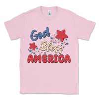 Bubblegum Pink god bless america Classic Tee - MaliasSmallBusiness