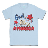 Dusty Blue god bless america Classic Tee - MaliasSmallBusiness
