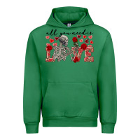 Emerald Skeleton all you need is love Urban Hoodie - FaDigitalArtStudio