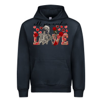 Navy Skeleton all you need is love Urban Hoodie - FaDigitalArtStudio