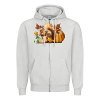 Dove Grey Fall Squirrel Zipper Hoodie - LillyAllenDesigns