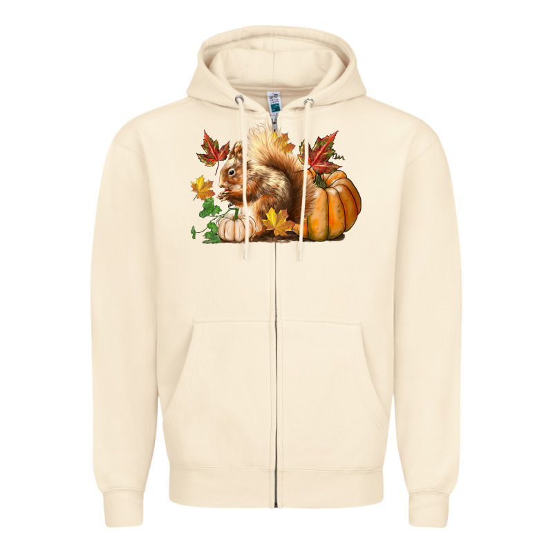 Fall Squirrel Zipper Hoodie by LillyAllenDesigns | Teevron