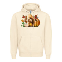 Sandshell Fall Squirrel Zipper Hoodie - LillyAllenDesigns