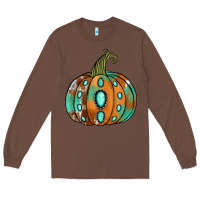 Chestnut Western cowhide turquoise pumpkin Long Sleeve Tee - NancyCooperArtShop