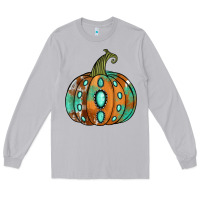 Moon Dust Western cowhide turquoise pumpkin Long Sleeve Tee - NancyCooperArtShop