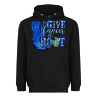 Black give cancer the boot colon cancer blue ribbon nca Heavyweight Hoodie - NancyCooperArtShop