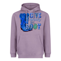 Lavender give cancer the boot colon cancer blue ribbon nca Heavyweight Hoodie - NancyCooperArtShop