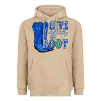 Mushroom give cancer the boot colon cancer blue ribbon nca Heavyweight Hoodie - NancyCooperArtShop