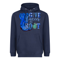 Navy give cancer the boot colon cancer blue ribbon nca Heavyweight Hoodie - NancyCooperArtShop