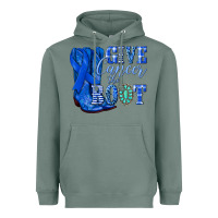 Sage give cancer the boot colon cancer blue ribbon nca Heavyweight Hoodie - NancyCooperArtShop