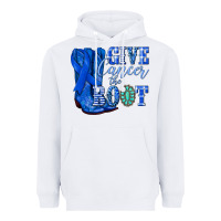 White give cancer the boot colon cancer blue ribbon nca Heavyweight Hoodie - NancyCooperArtShop