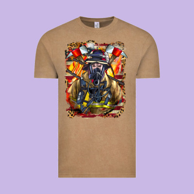 Firefighter Axe And Ladder Vintage Tee Designed By Lillyallendesigns